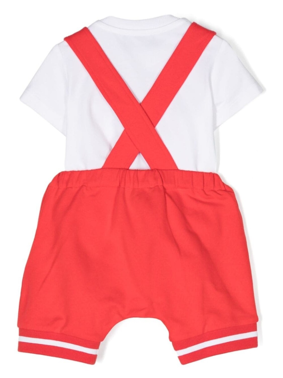 Moschino Kids комплект из комбинезона и футболки с логотипом, красный — фото 2
