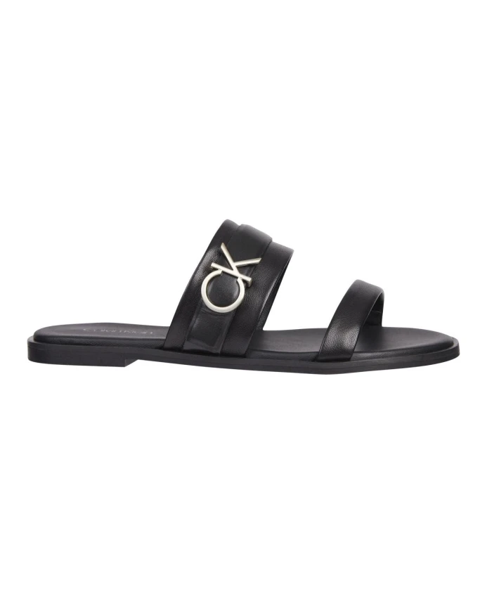 Almond Slide женские кожаные шлепанцы Calvin Klein, черный