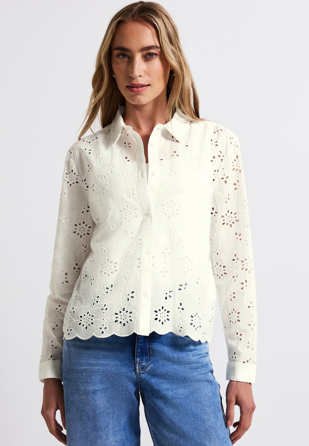 

Блузка на пуговицах Street One, кремовый