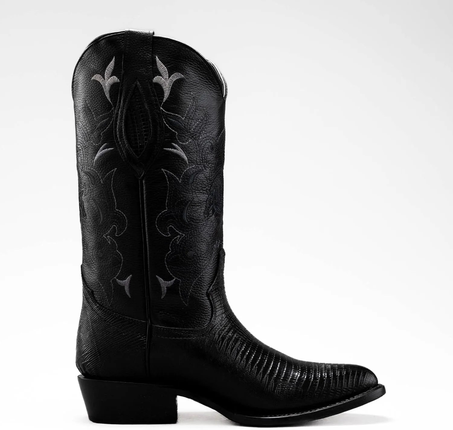 Ботинки Joe Boots 913 из экзотической кожи ящерицы с классическим носком J, вышитым голенищем, кожаной подошвой, каблук 1,5 дюйма с резиновой накладкой Joe Exclusive, черный — фото 4