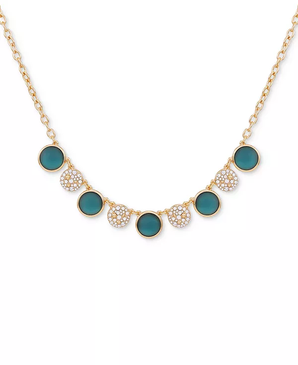 

Крупное ожерелье с паве из золотистых кристаллов и цветными бусинами, 18 дюймов + удлинитель 3 дюйма T Tahari, gold