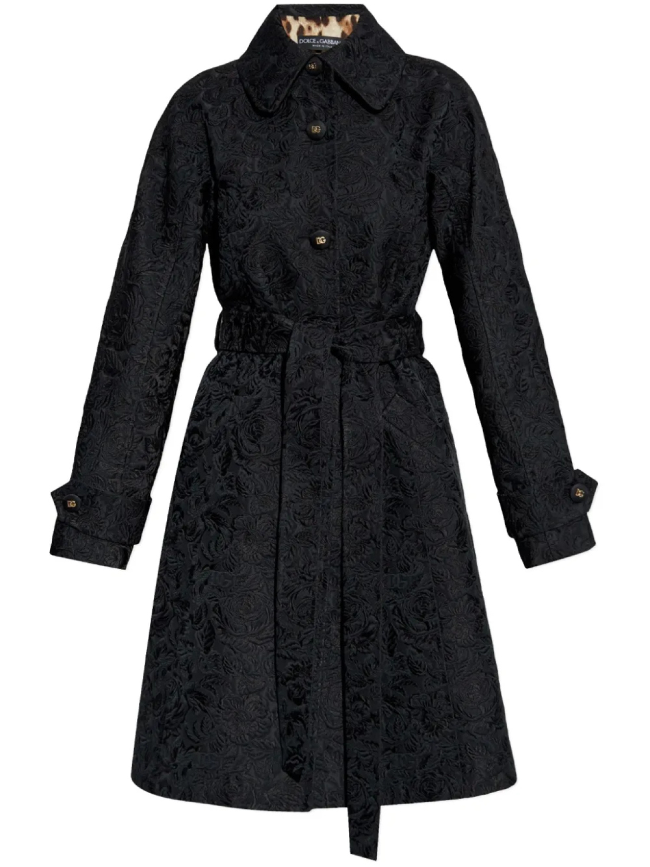 

Пальто Dolce & Gabbana с цветочным жаккардом, черный
