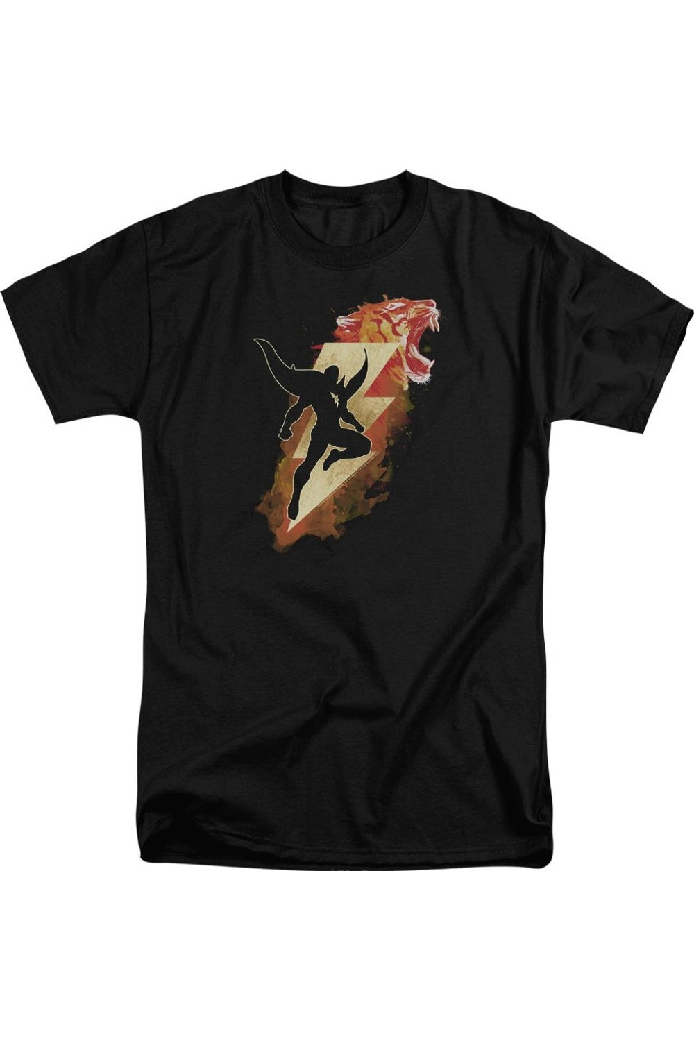 

Футболка с коротким рукавом для взрослых с изображением тигра Болта из фильма «Шазам» Shazam Movie, черный