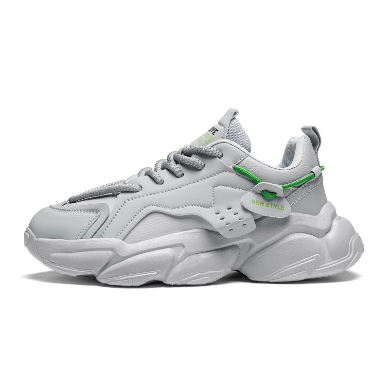 

YIVELOVE Теплые утепленные износостойкие легкие нескользящие низкие массивные кроссовки мужские бело-серые, цвет Gray