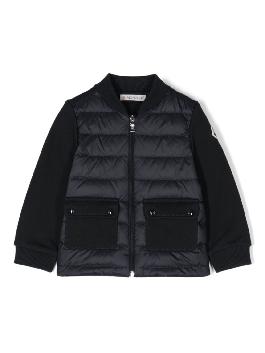 

Moncler Enfant пуховик с логотипом, синий