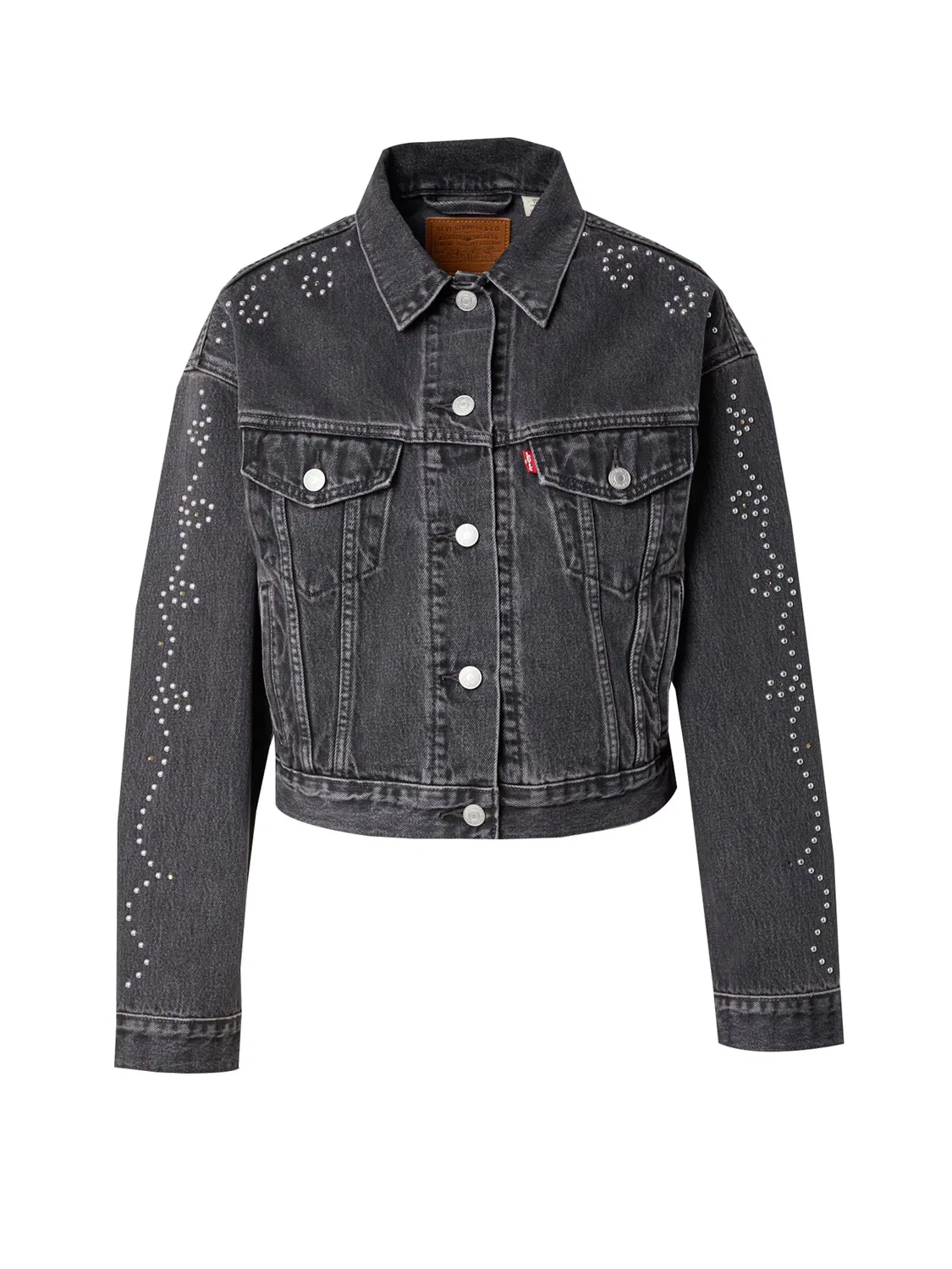 Демисезонный куртка Shrunken 90s Trucker Levi S, черный деним