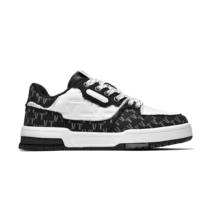 Кроссовки V-TOXSEIE Skateboarding Shoes Unisex Mid-top White, черный — фото 2
