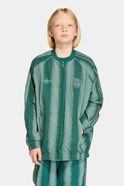 Худи детское с принтом Adidas Originals, зеленый