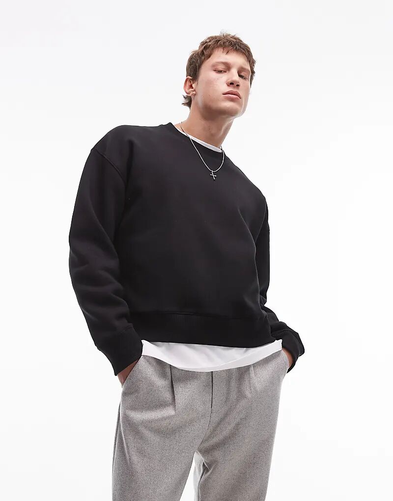 

Толстовка свободного кроя черного цвета Topman