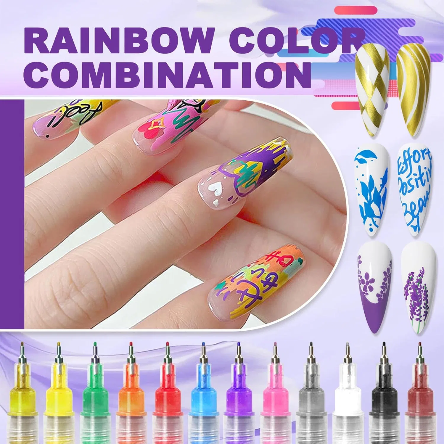 Набор из 12 ручек для дизайна ногтей MKNZOME Mknzome, 12 Colours - 0.5 Mm - 013 — фото 2