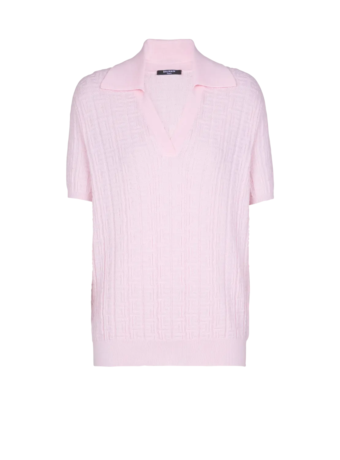 

Трикотажное поло с монограммой Balmain, черный/розовый