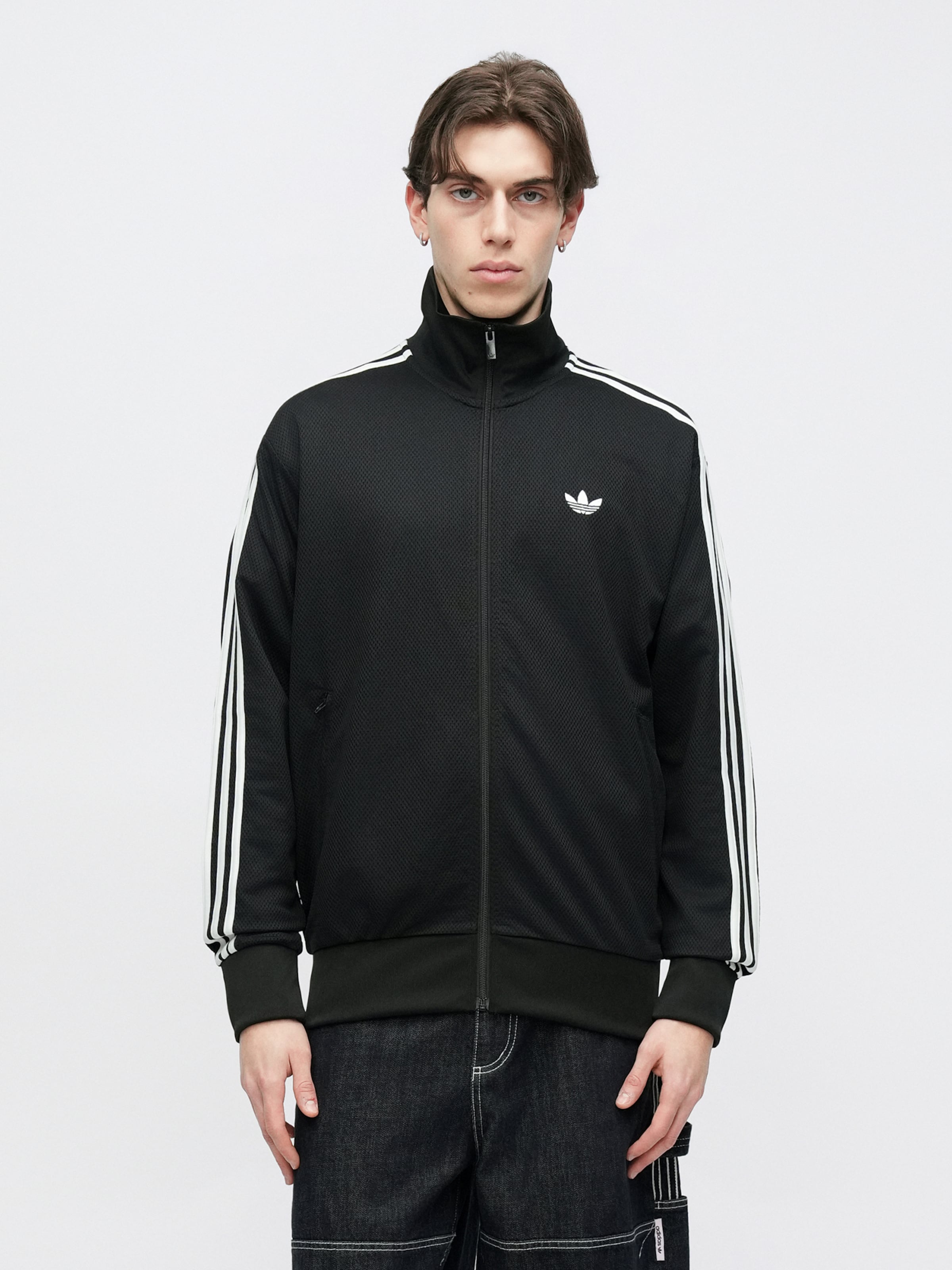 Adidas Originals Толстовка с молнией 'Firebird Adicolor' в черном цвете — фото 2