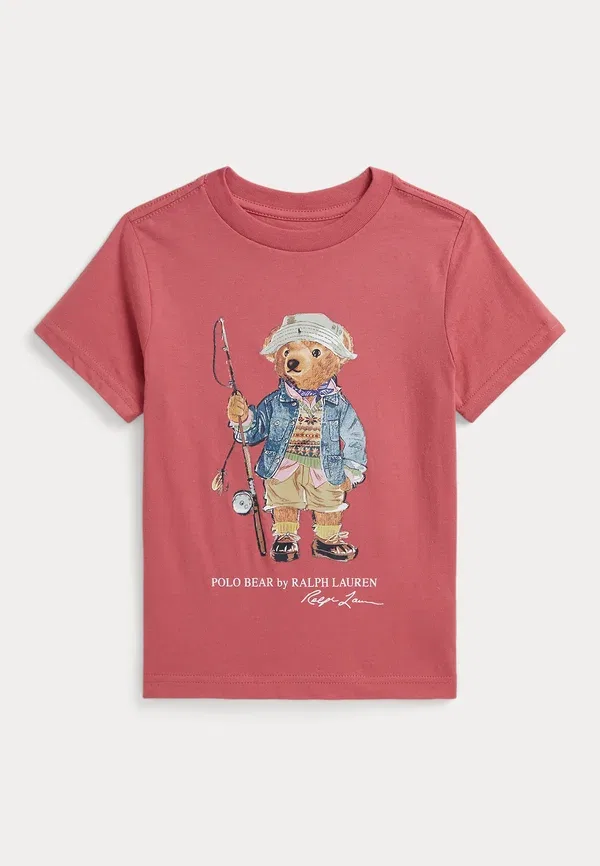 Футболка Polo Ralph Lauren, модель Polo bear cotton jersey tee 2 6y print t-shirt, цвет адирондак берри