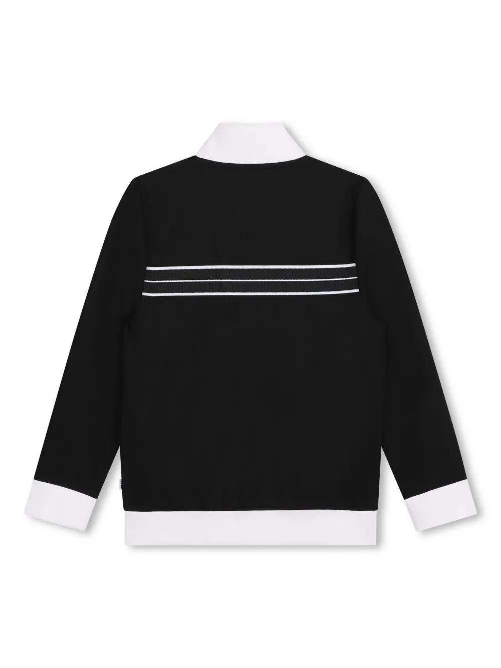 Кардиган на молнии с полосками BOSS Kidswear, черный — фото 2