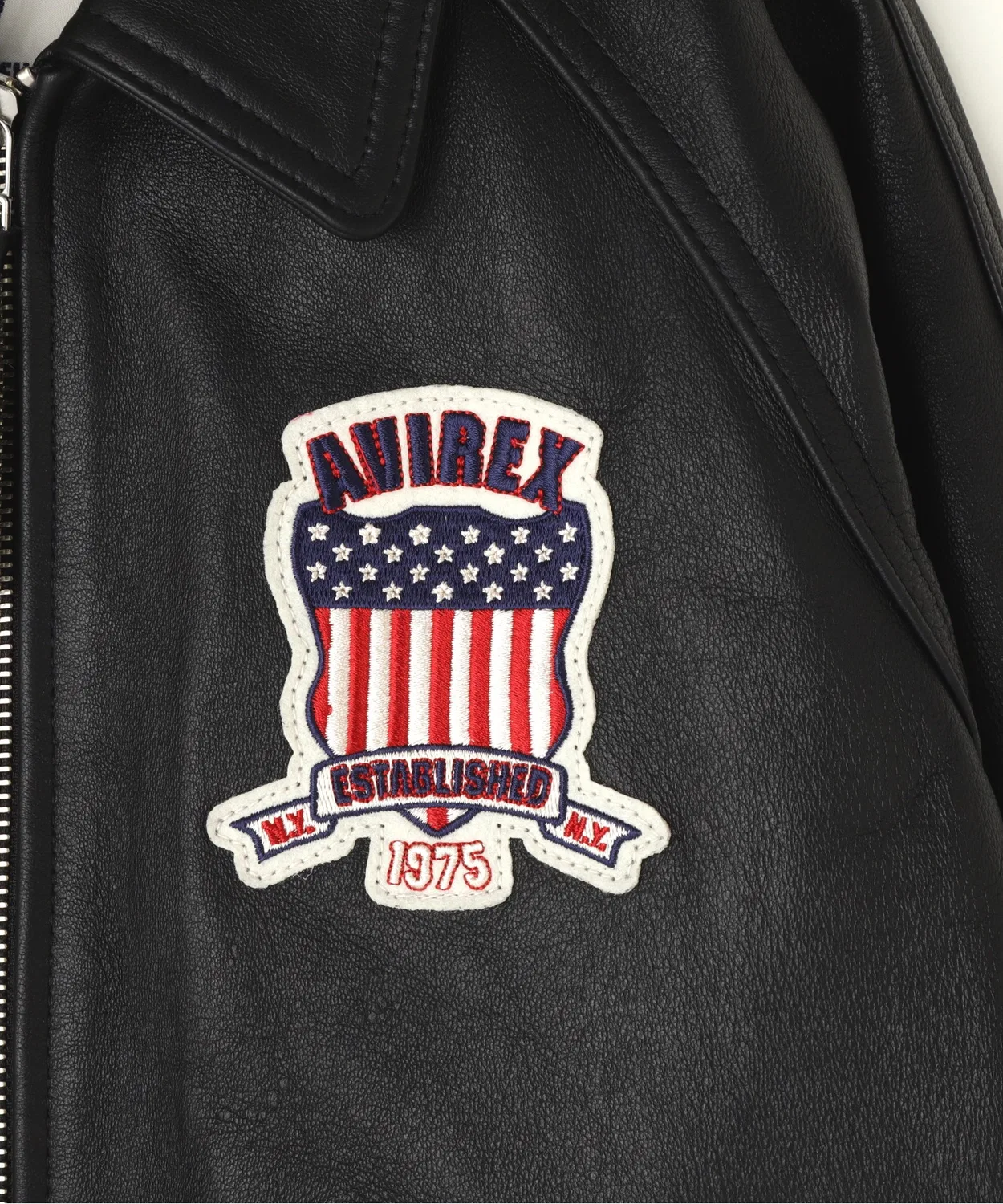 Детская куртка AVIREX Signature Varsity Jacket из овчины, черная — фото 4