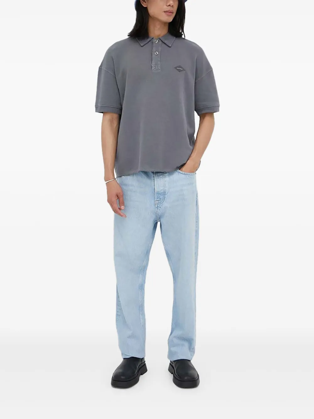 

Рубашка поло с короткими рукавами и логотипом American Vintage, серый