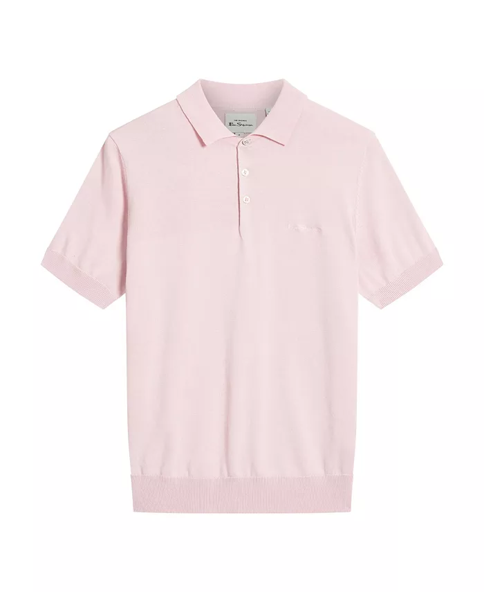 

Мужская фирменная рубашка поло с коротким рукавом Ben Sherman, розовый