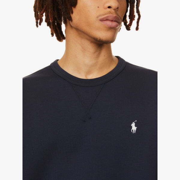 Джемпер двойной вязки с длинными рукавами Polo Ralph Lauren, темно-синий — фото 4