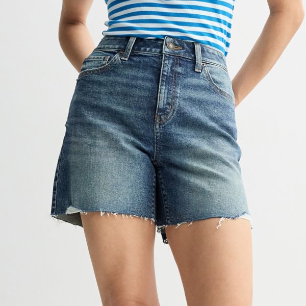 

Свободные джинсовые шорты с высокой талией в стиле 90-х для юниоров So, цвет dark tint