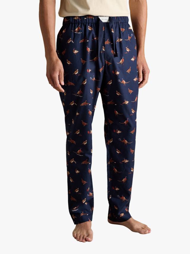 

Брюки для пижамы Dozer Cotton с принтом фазана Joules, Navy