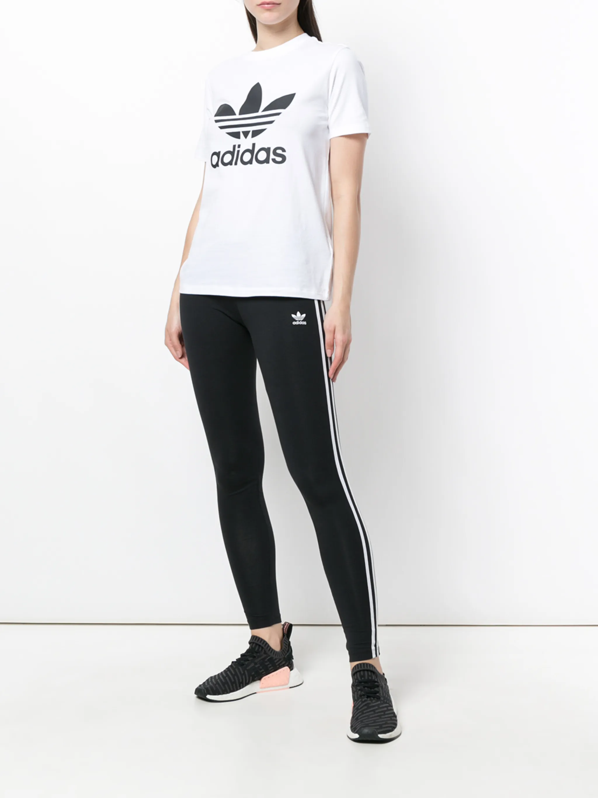 Леггинсы с полосками Adidas Originals, черный — фото 2