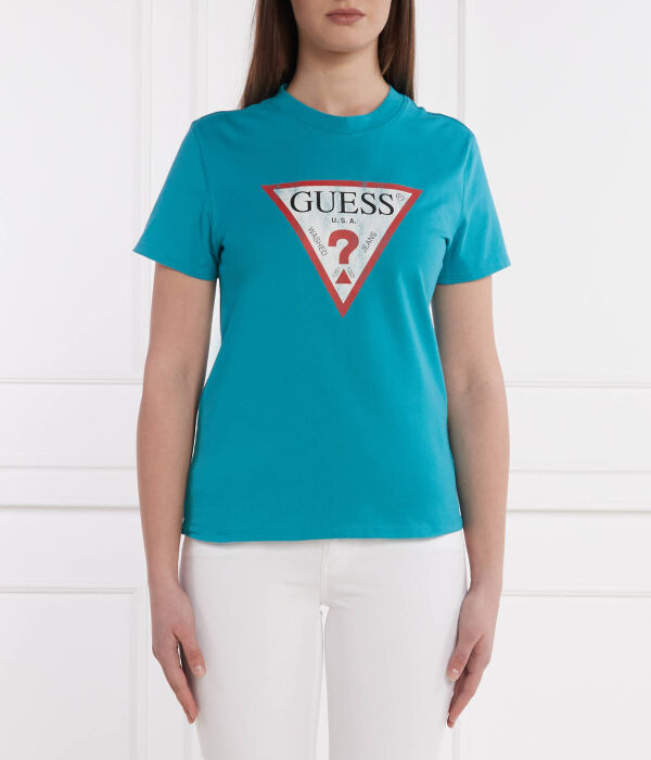 

Футболка женская Guess Jeans классического кроя, бирюзовый