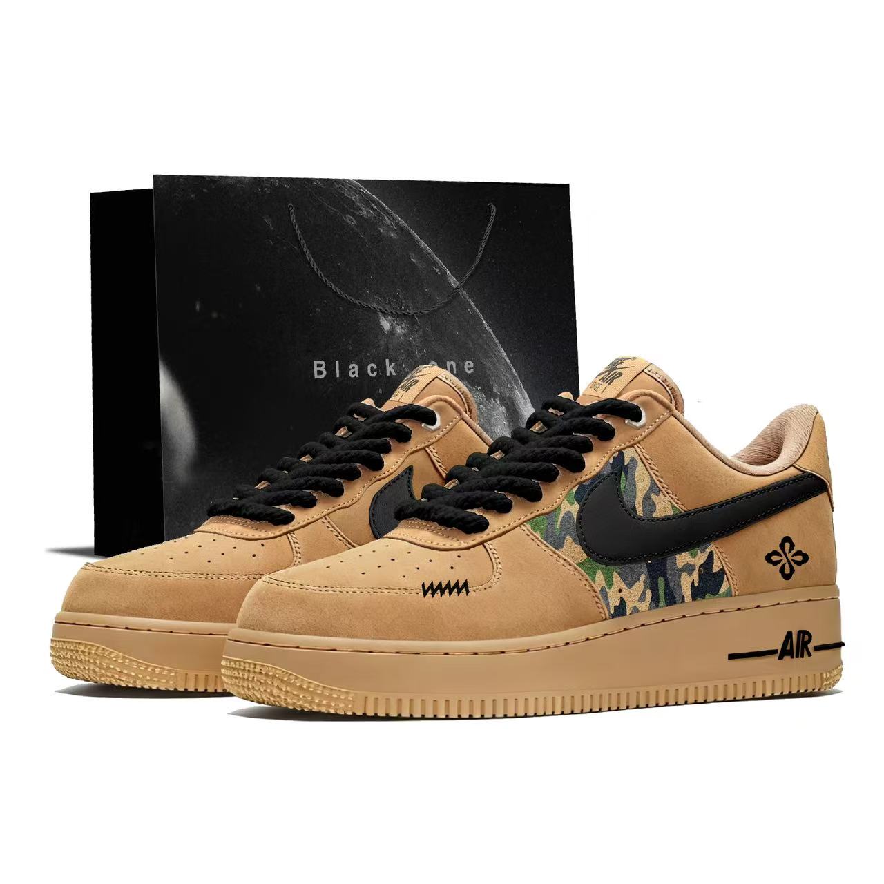 

Air Force 1 Air Force 1, модные из коровьей кожи, противоскользящие, износостойкие, легкие низкие Nike, wheat (with gift bag)