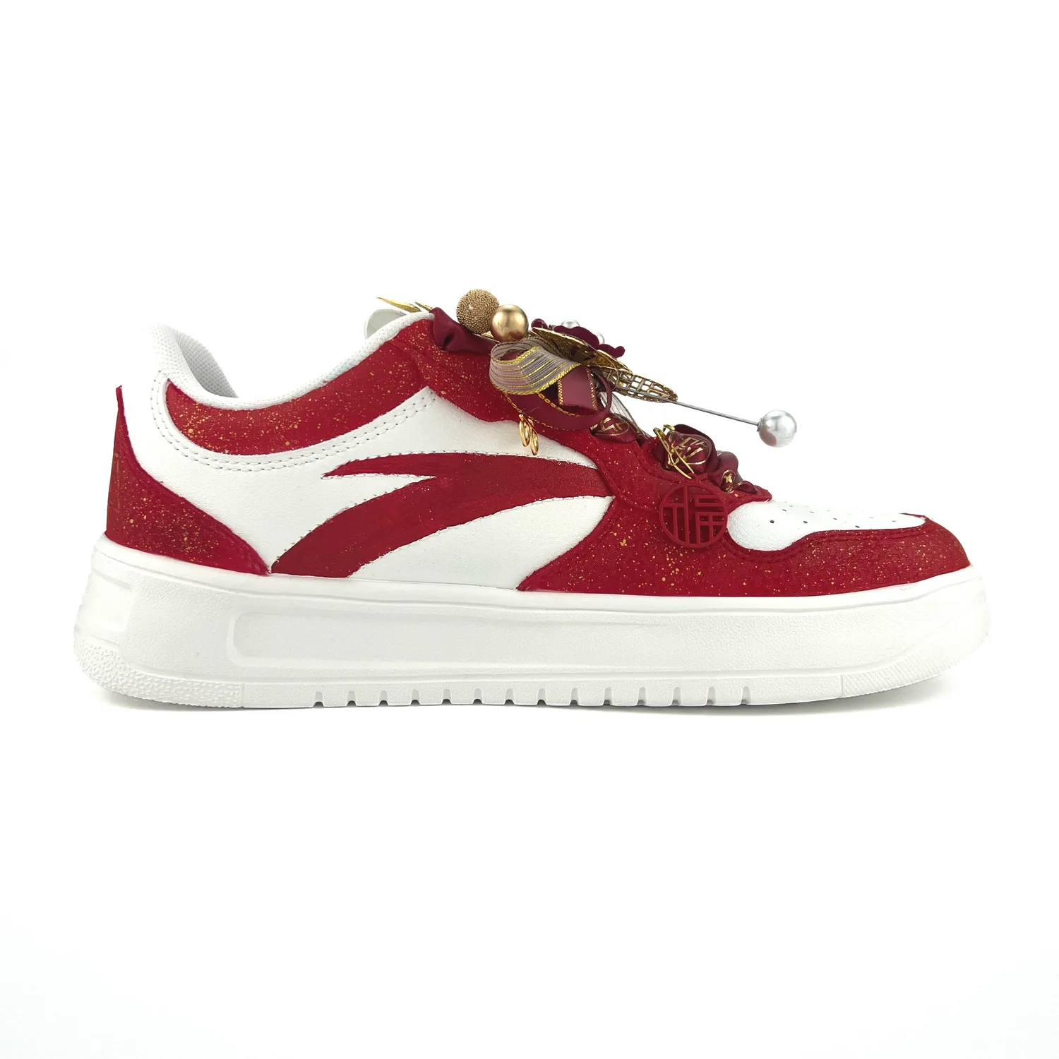 ANTA Легкие термоскейтерские кроссовки Unisex Red с вышивкой, низкие, увеличивающие рост, цвет Rusty Red — фото 4