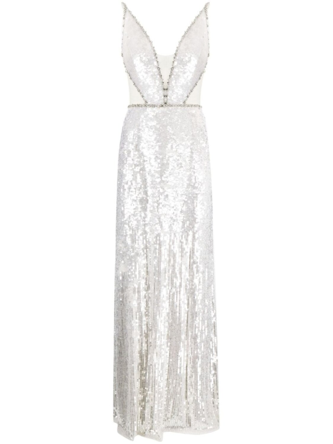 

Jenny Packham платье Amara без рукавов с пайетками, белый