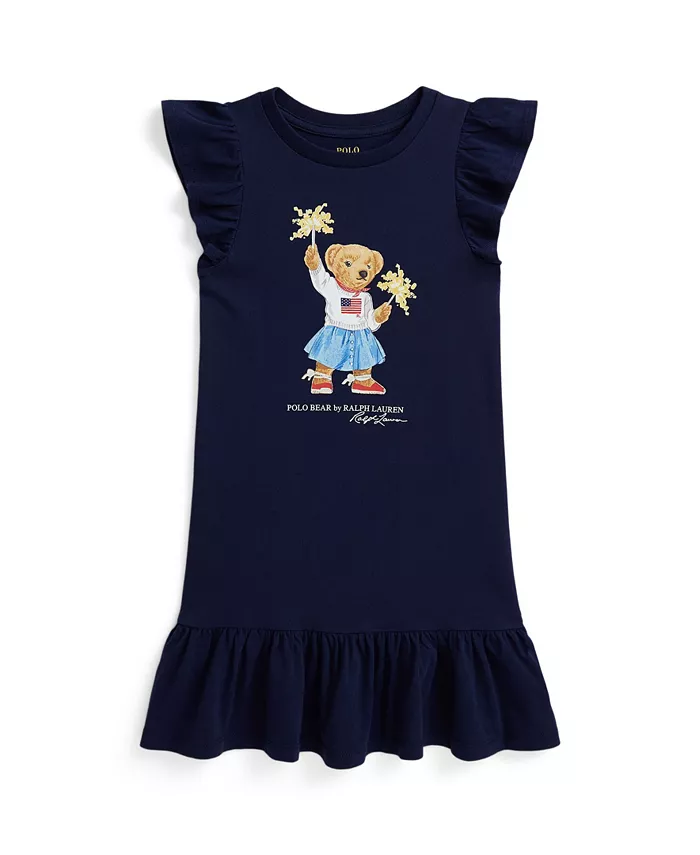

Платье-джерси Polo Bear для малышей и девочек Polo Ralph Lauren, синий