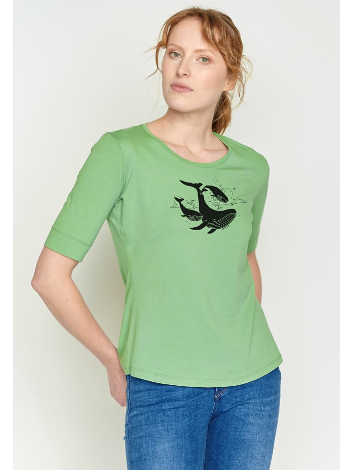 

Футболка Animal Flying Whale цвета Русалочий зеленый GreenBomb