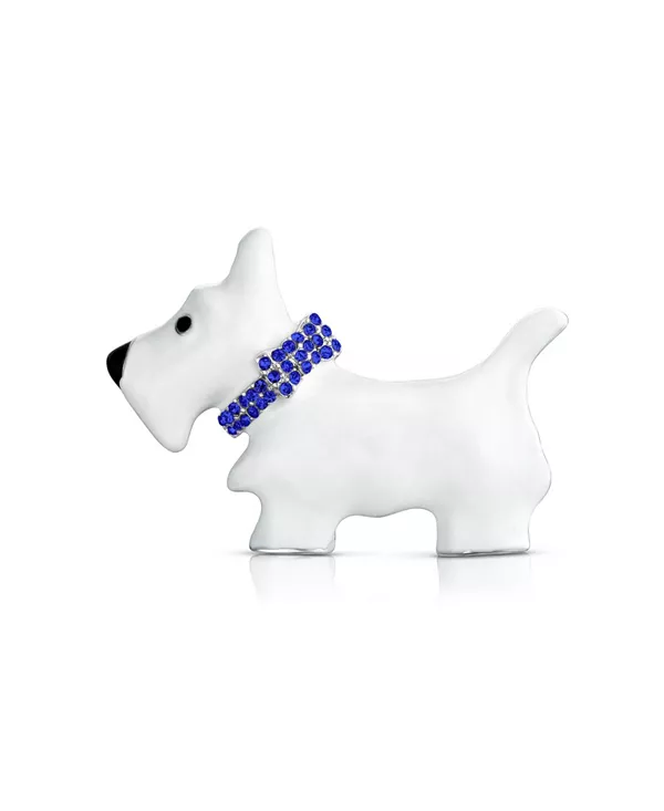 

Крупная эффектная брошь-булавка в виде собаки с синими или розовыми кристаллами, серебряный тон, 1,3 дюйма Bling Jewelry, blue