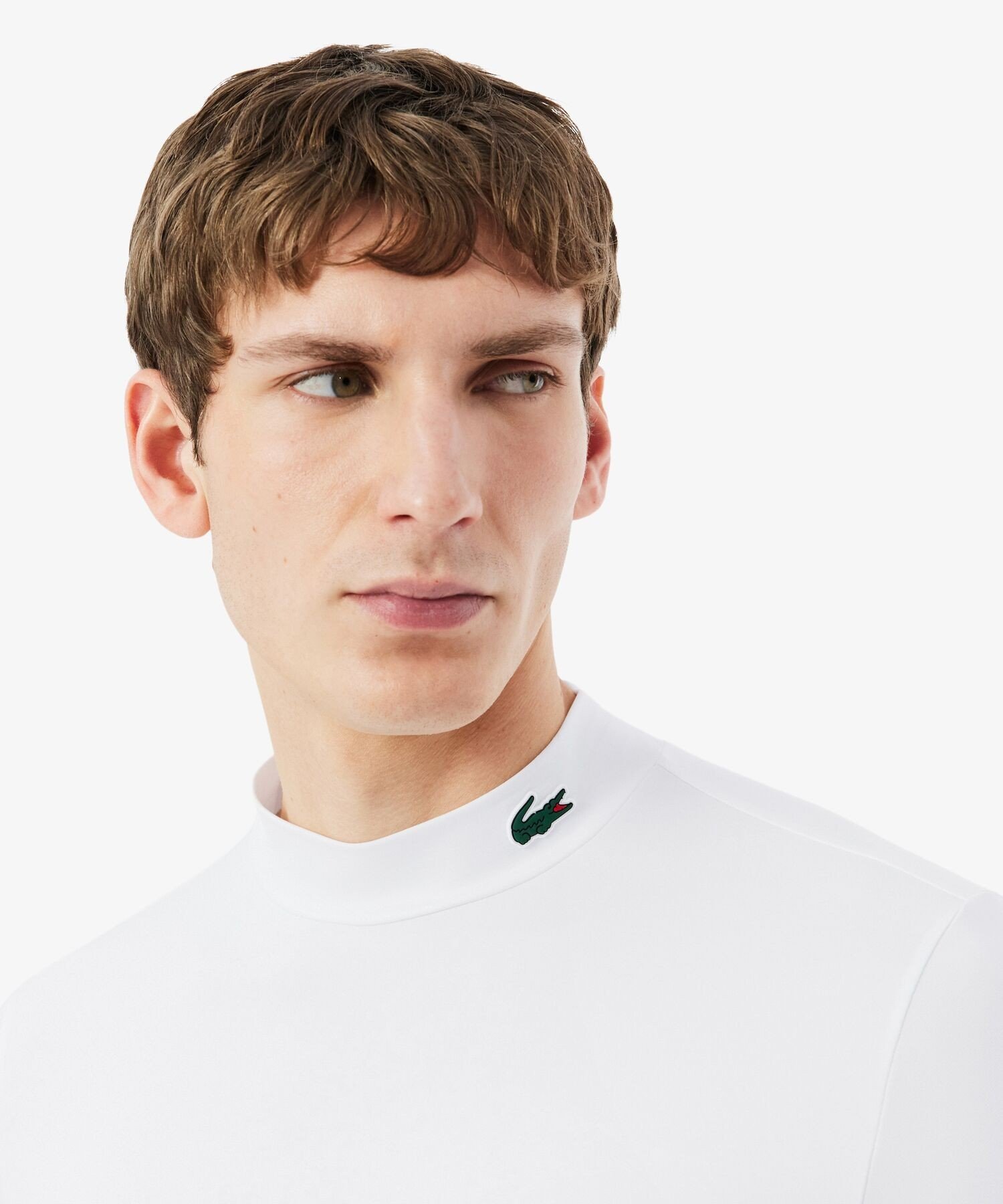 Футболка с высоким воротником Ultra Dry LACOSTE, White — фото 2