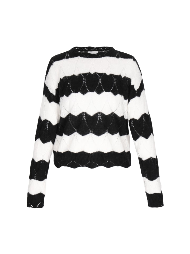 

Женский свитер черного цвета с оттенком белого Usha