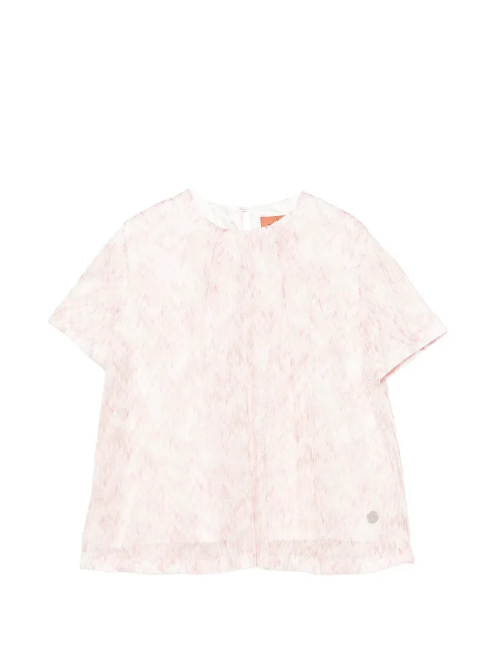 Топ с короткими рукавами и узором зигзаг Missoni Kids, белый