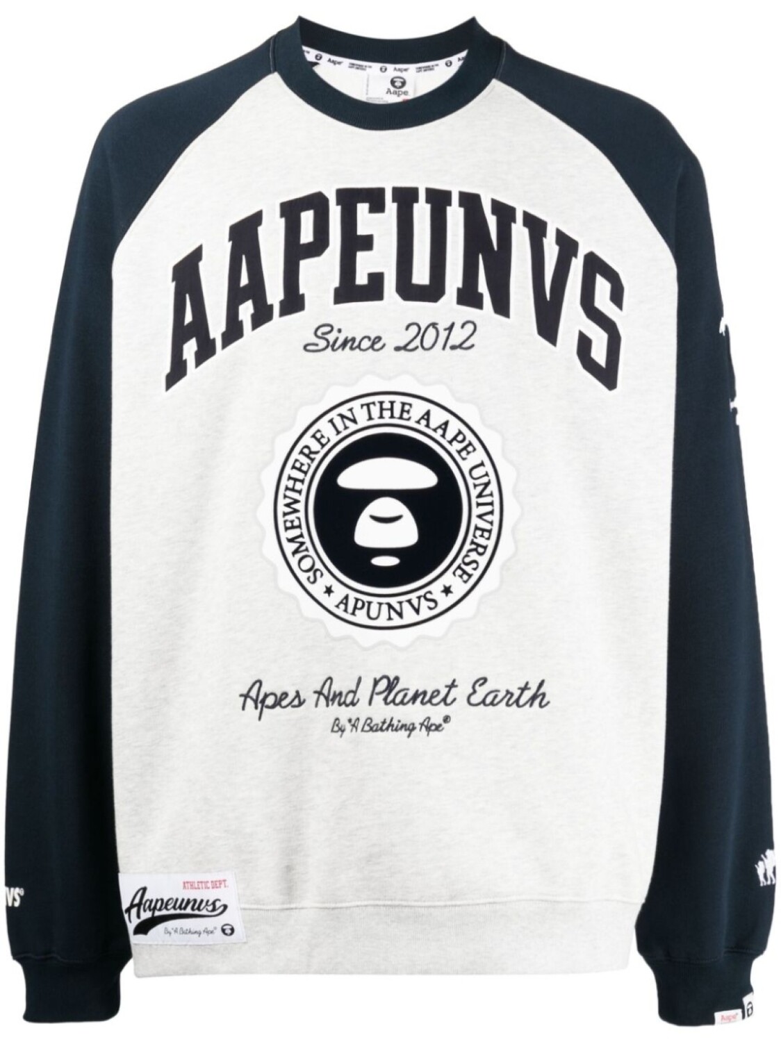 

Толстовка с логотипом AAPE BY *A BATHING APE, серый