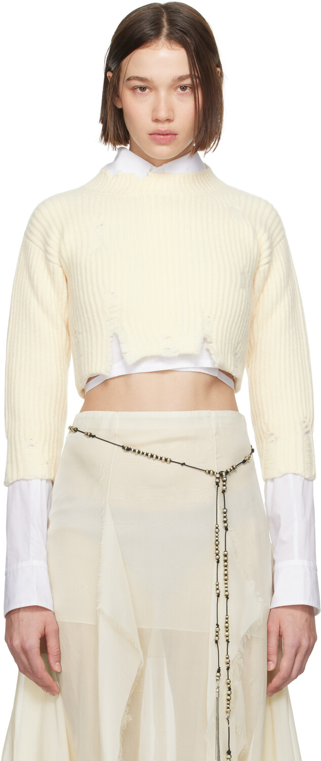 

Укороченный свитер Thordis цвета Off-White Ann Demeulemeester