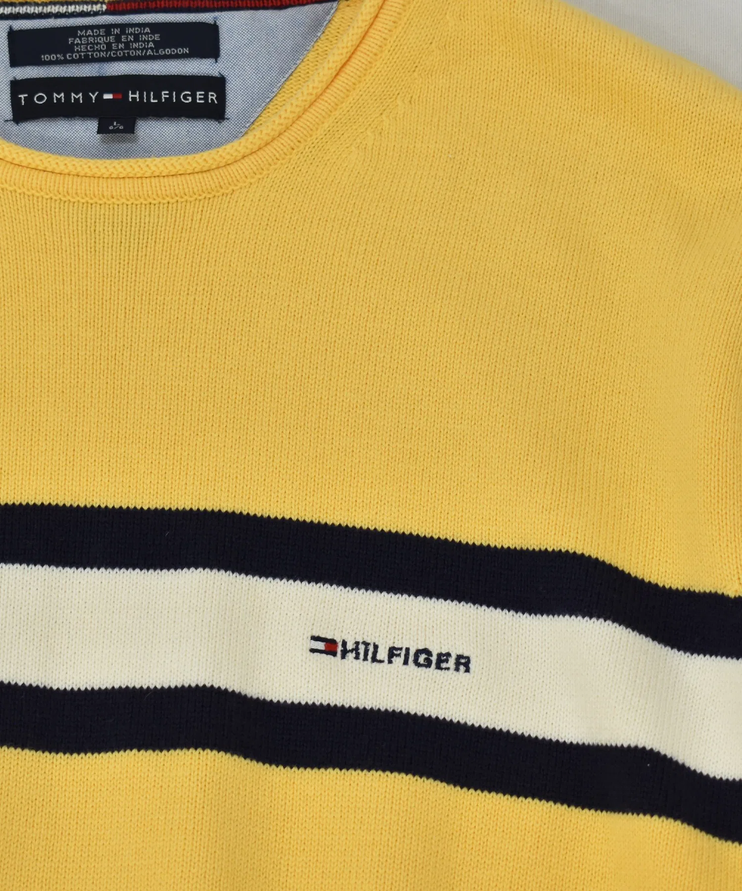 [Винтажная одежда] Хлопковый трикотаж с вышитым логотипом Tommy Hilfiger 90-х годов — фото 4