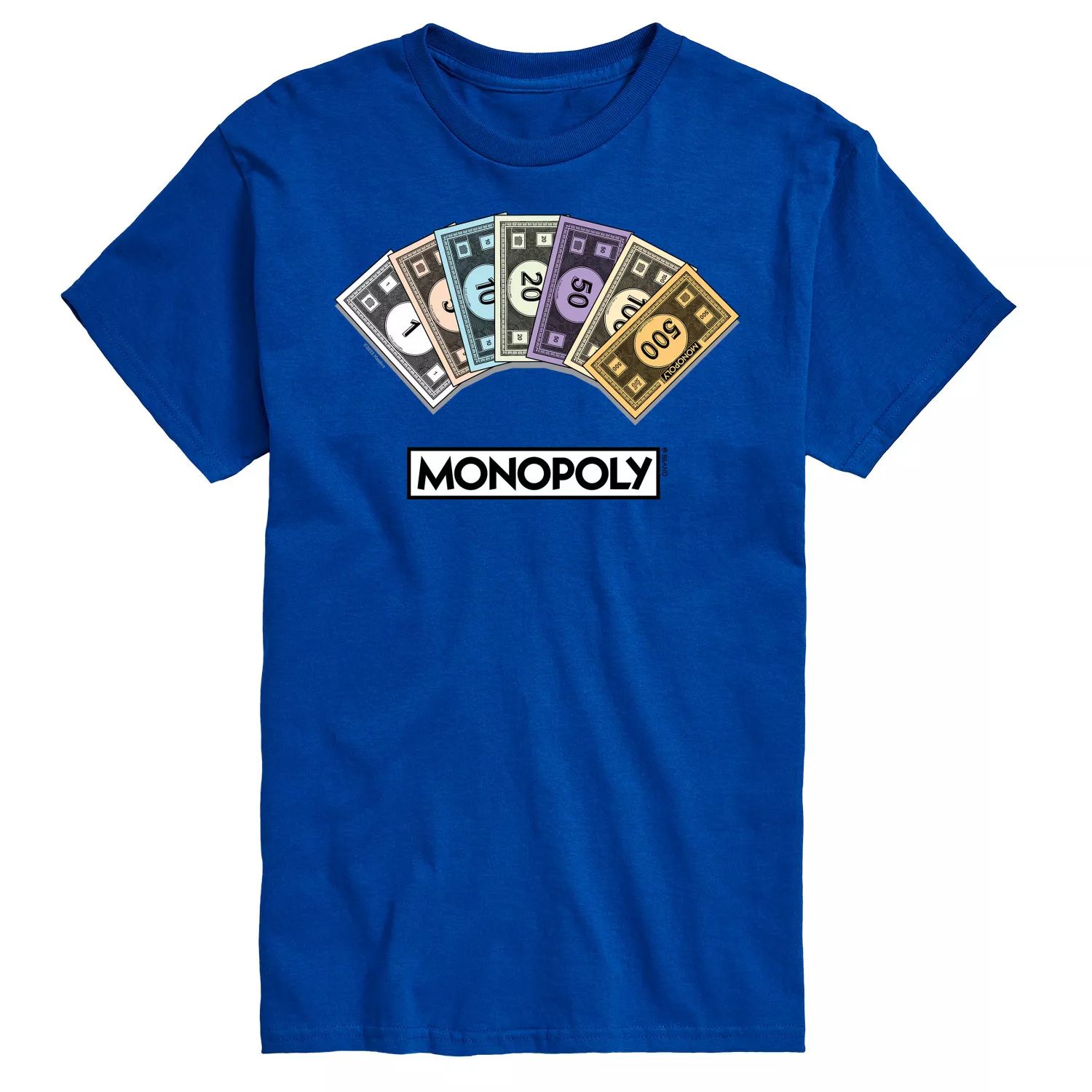 

Футболка с рисунком Big & Tall Monopoly Money Stack Licensed Character, синий