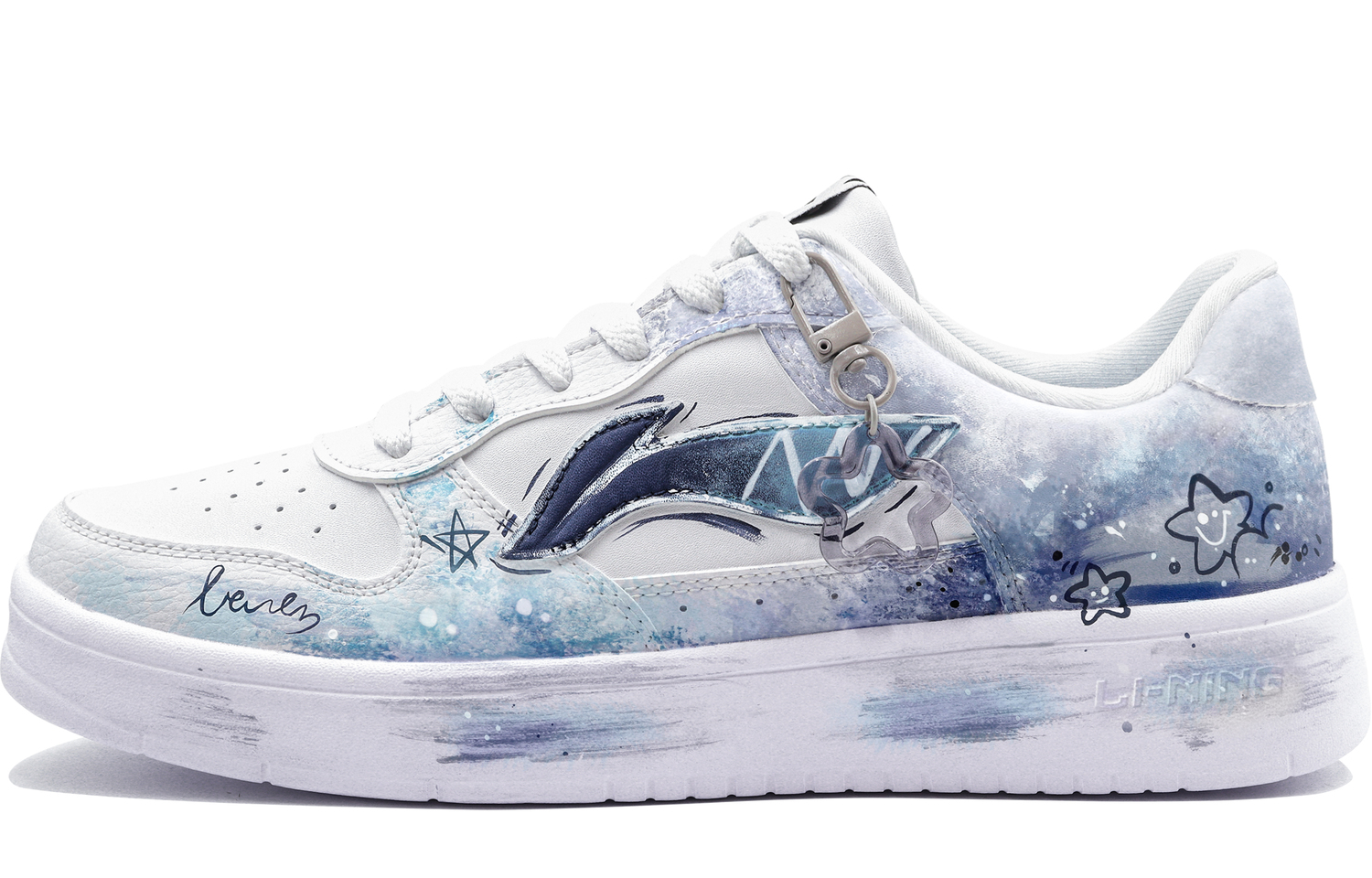 

LINING Скользостойкие амортизаторы низкие кроссовки для скейтбординга мужские серо-голубые