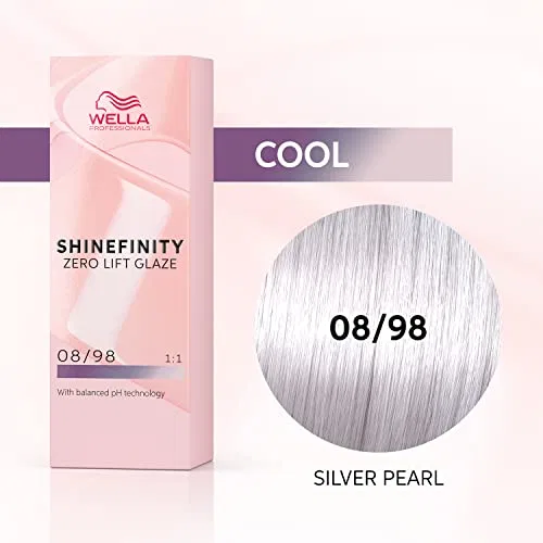 Демиперманентная краска для волос Shinefinity 08/98 Cool Silver Pearl от Wella Professionals Wella Professionals — фото 3