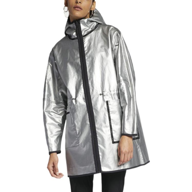 Футболка (WMNS) AS W Nike Sportswear TCH PCK JKT Jacket WVN OIL GREY — фото 2