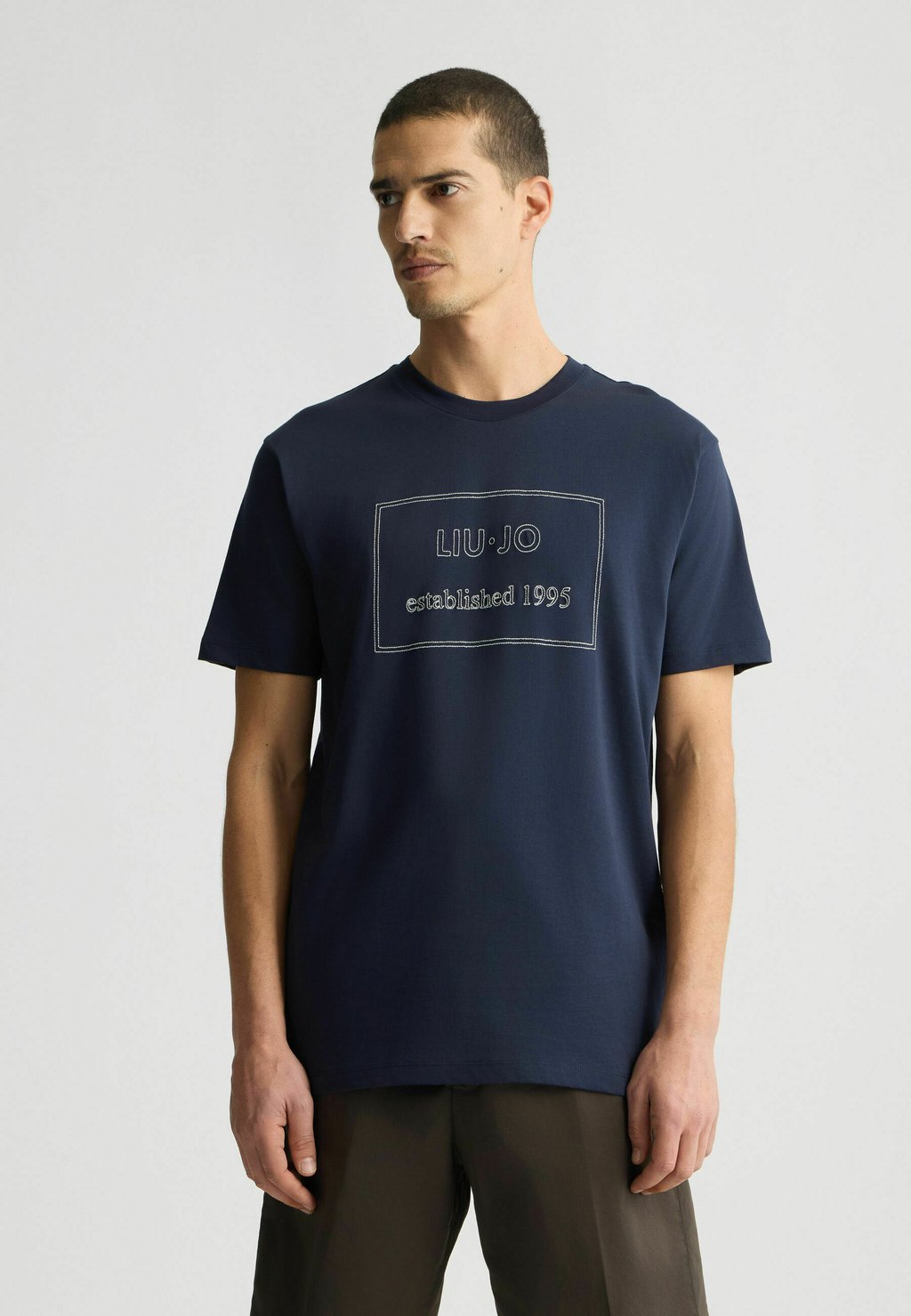 

Футболка с принтом WITH EMBROIDERY LIU JO, темно-синий