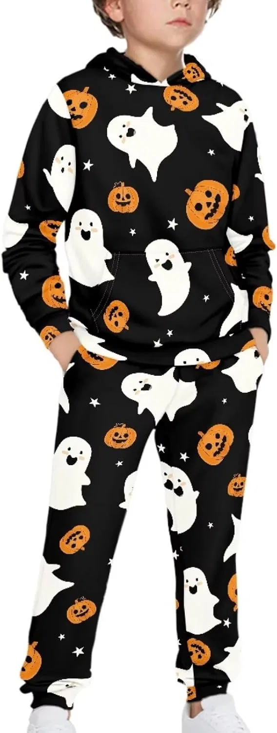 Детский спортивный костюм YECARYPOD из толстовки и джоггеров, Ghost Pumpkin — фото 3