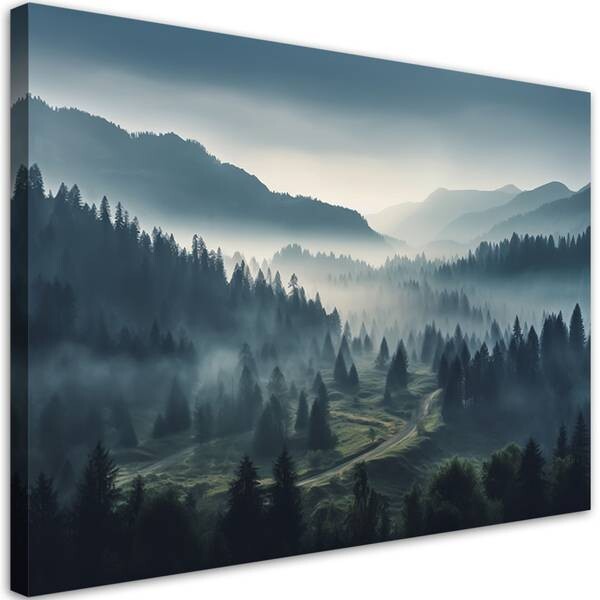 

Картина арт-принт KUNSTLOFT Misty Mountain Forest 2, серый