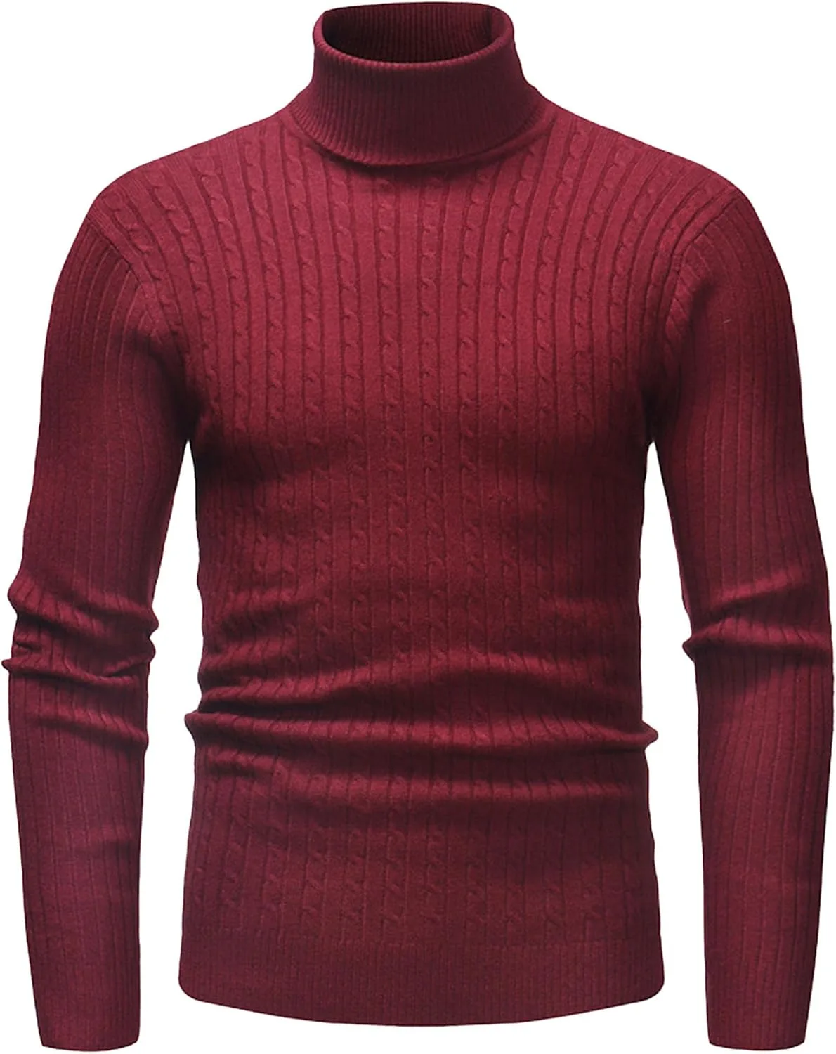 

Мужской свитер с высоким воротником, рифленый, приталенный, из хлопка SWJGLITTR