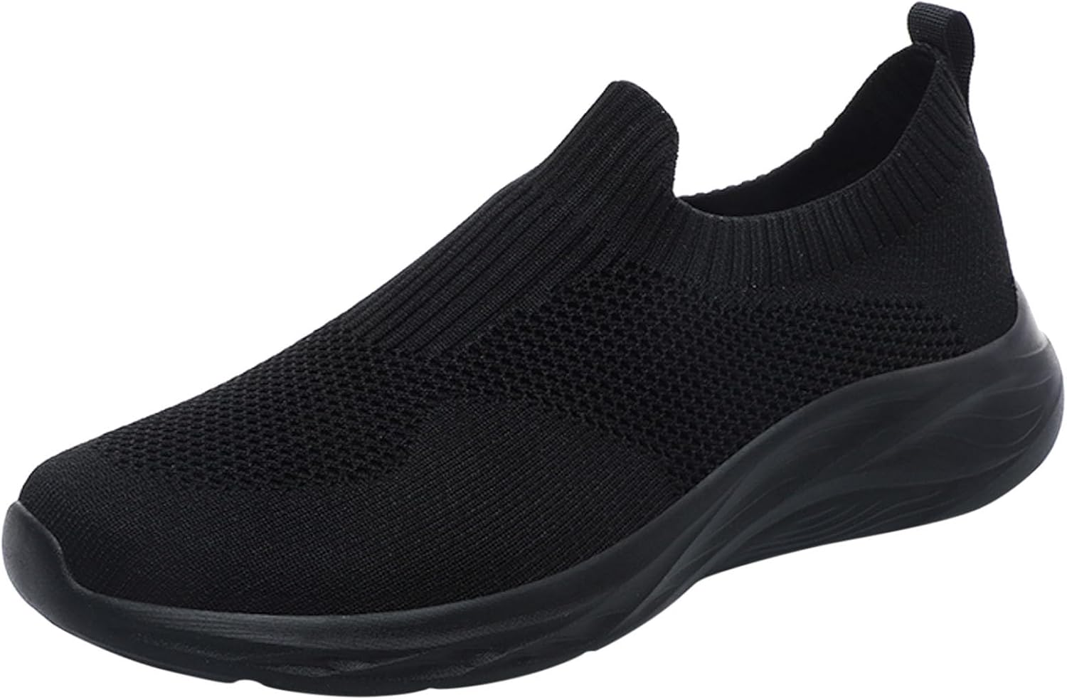 

Мужские кроссовки IWIHMIV без шнурков для прогулок, дышащие, легкие и удобные, спортивные, с нескользящей подошвой, черный