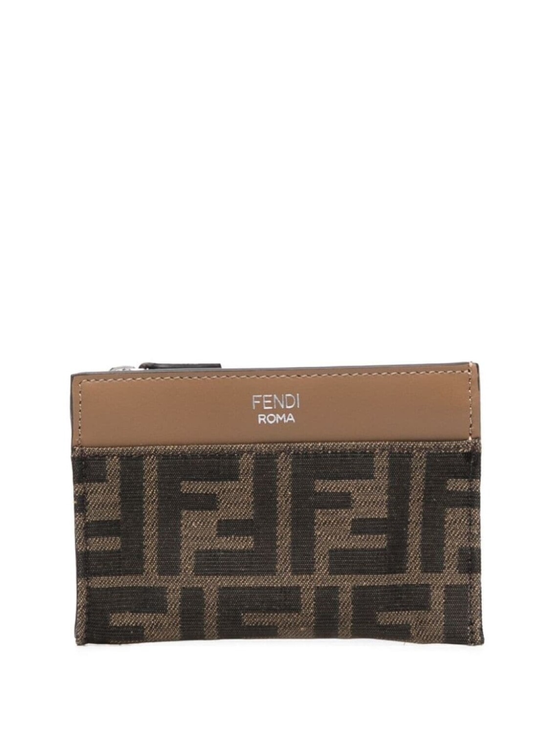 

FENDI картхолдер с монограммой, коричневый
