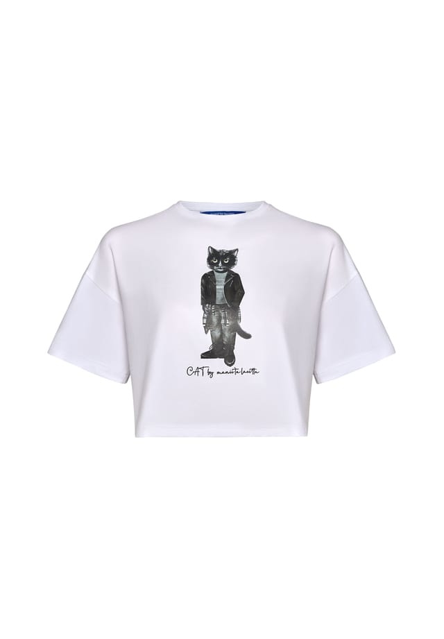 

Кот-Рокер в рубашке Cat By Manii'Ta Lacitta, белый