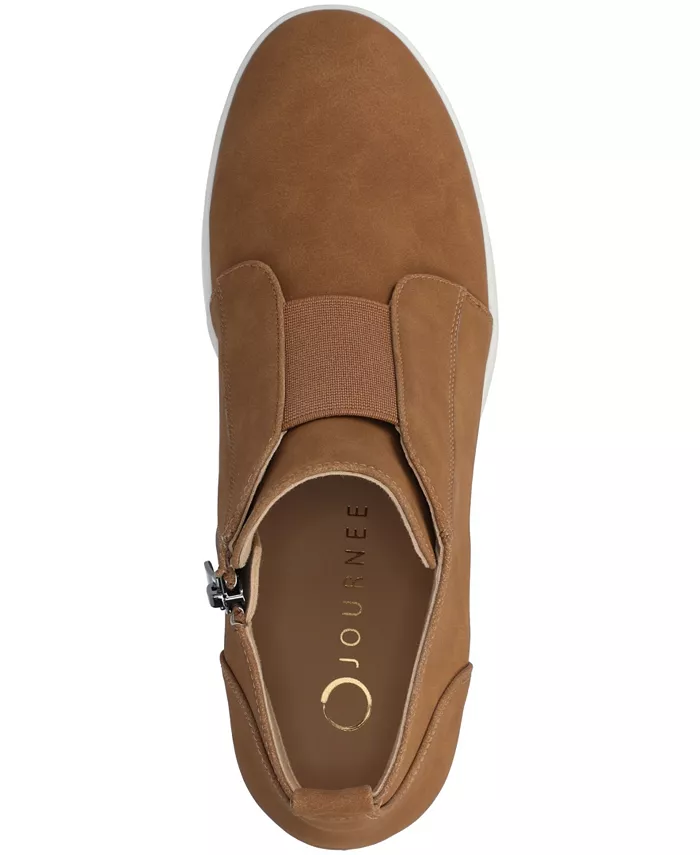 Женские кроссовки Clara на платформе с внутренней молнией Journee Collection, коричневый/бежевый — фото 4